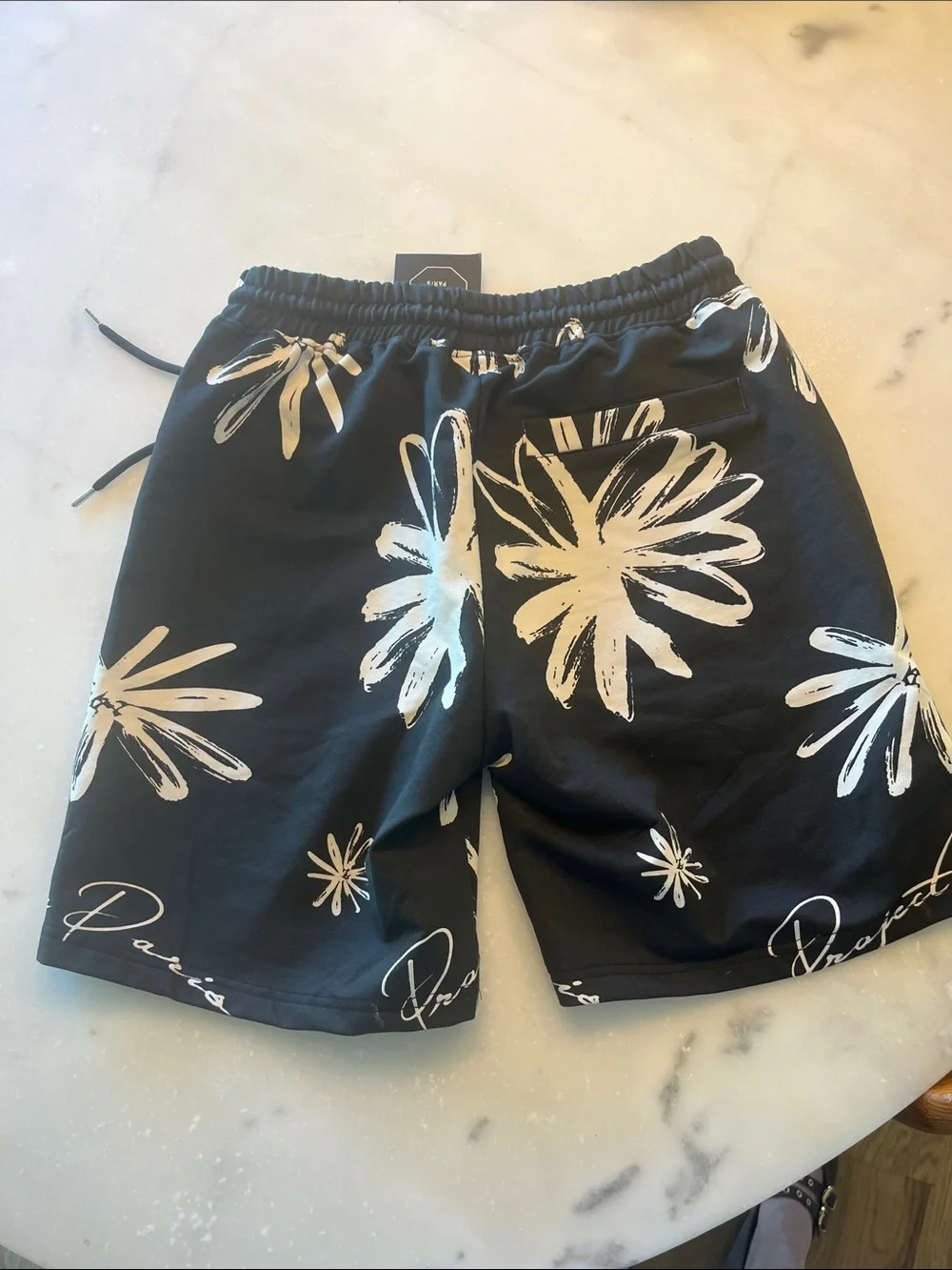 Nike Black Project Paris Shorts with Cream Floral Graphics